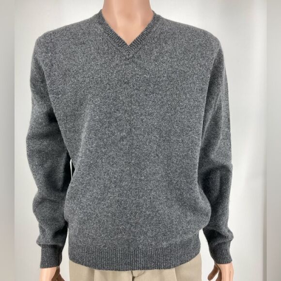 Grant Thomas 100% Pure Wool Grey Men’s Sweater L - Picture 1 of 9